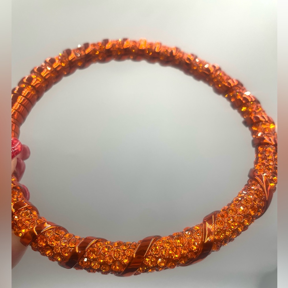 Lanvin Orange rhinestone choker - Picture 6 of 8